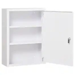 Kleankin - x 21" Lockable Medicine Cabinet - White