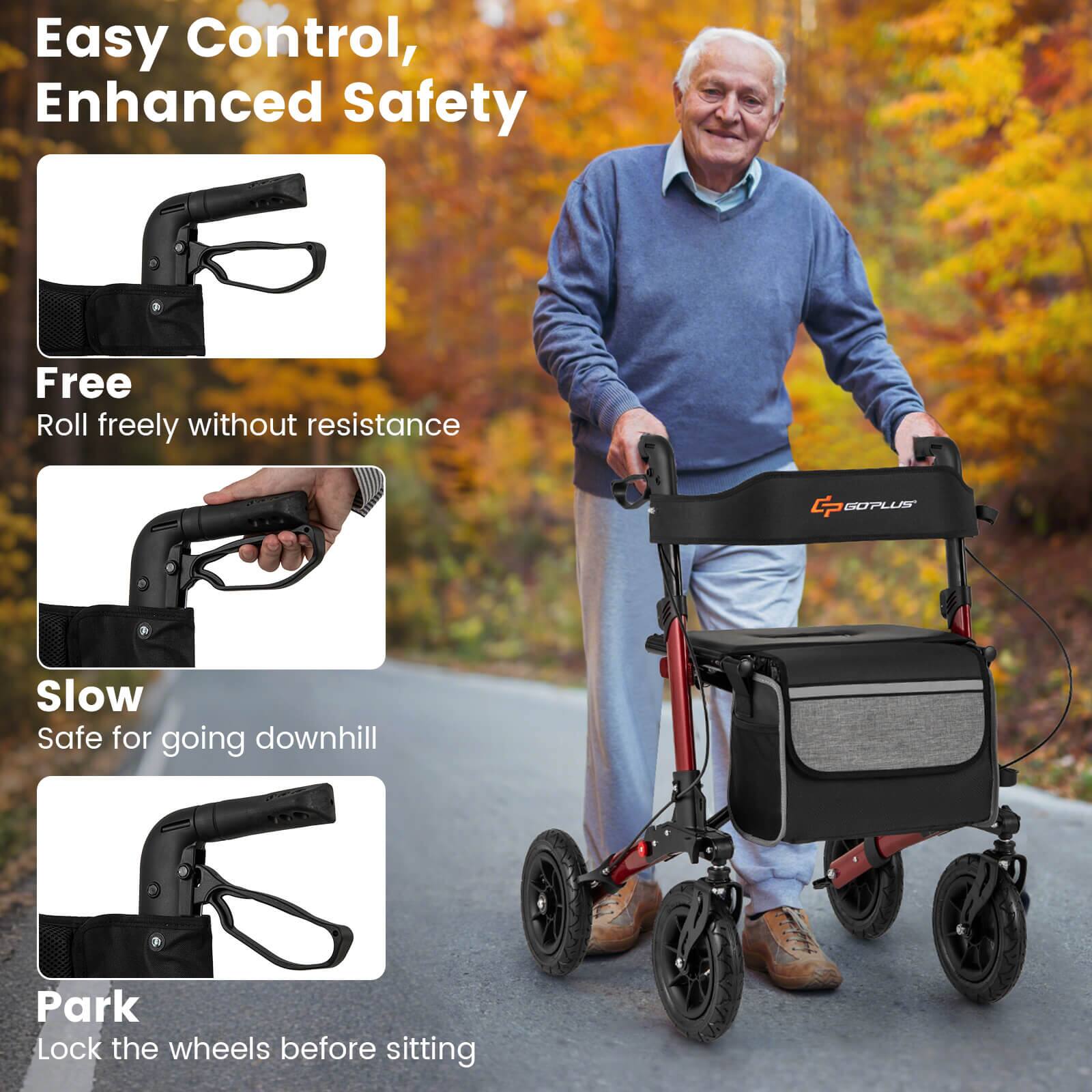 Easy Control, Enhanced Safety

Free
Roll freely without resistance

Slow
Safe for going downhill

Park
Lock the wheels before sitting