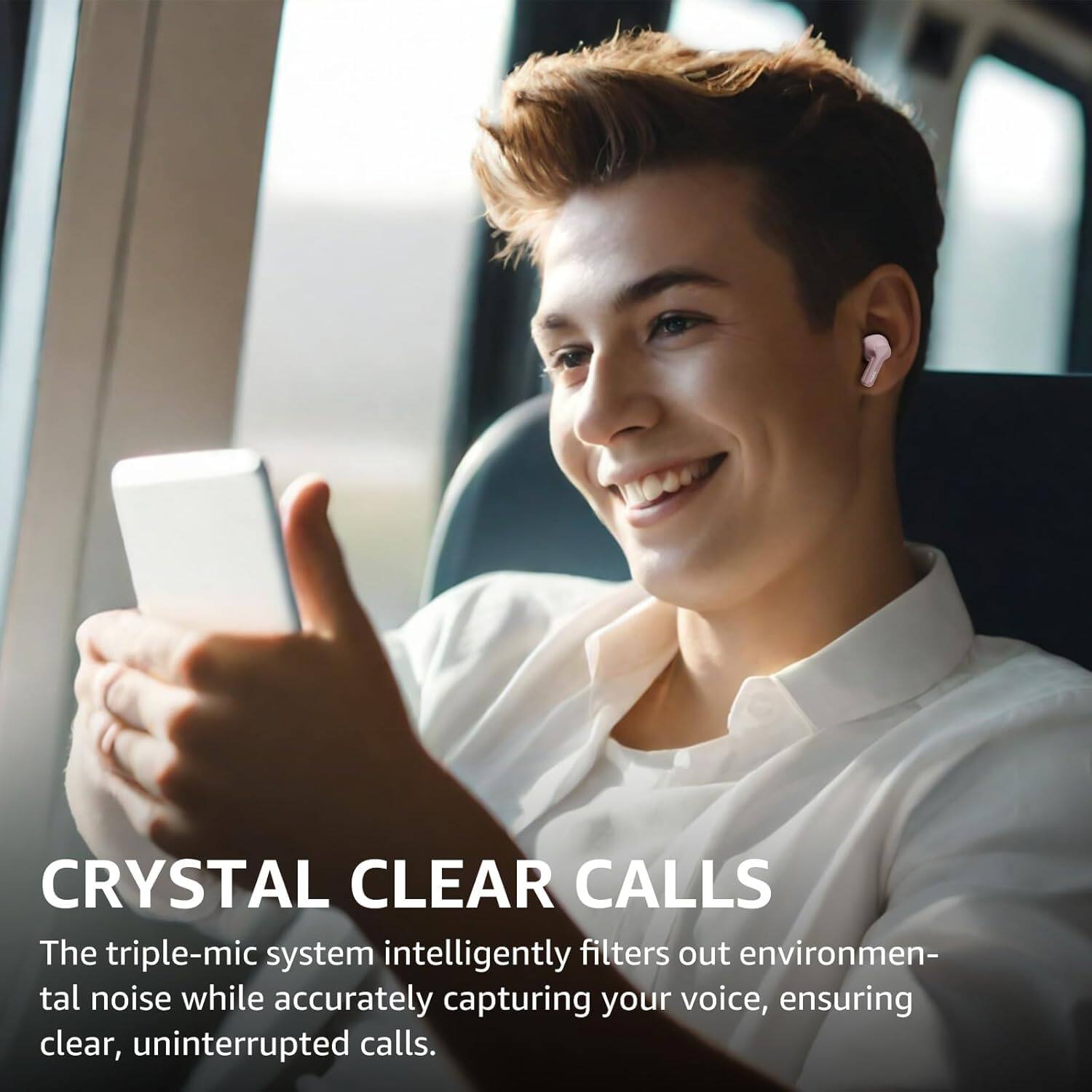 CRYSTAL CLEAR CALLS
The triple-mic system intelligently filters out environmental noise while accurately capturing your voice, ensuring clear, uninterrupted calls.