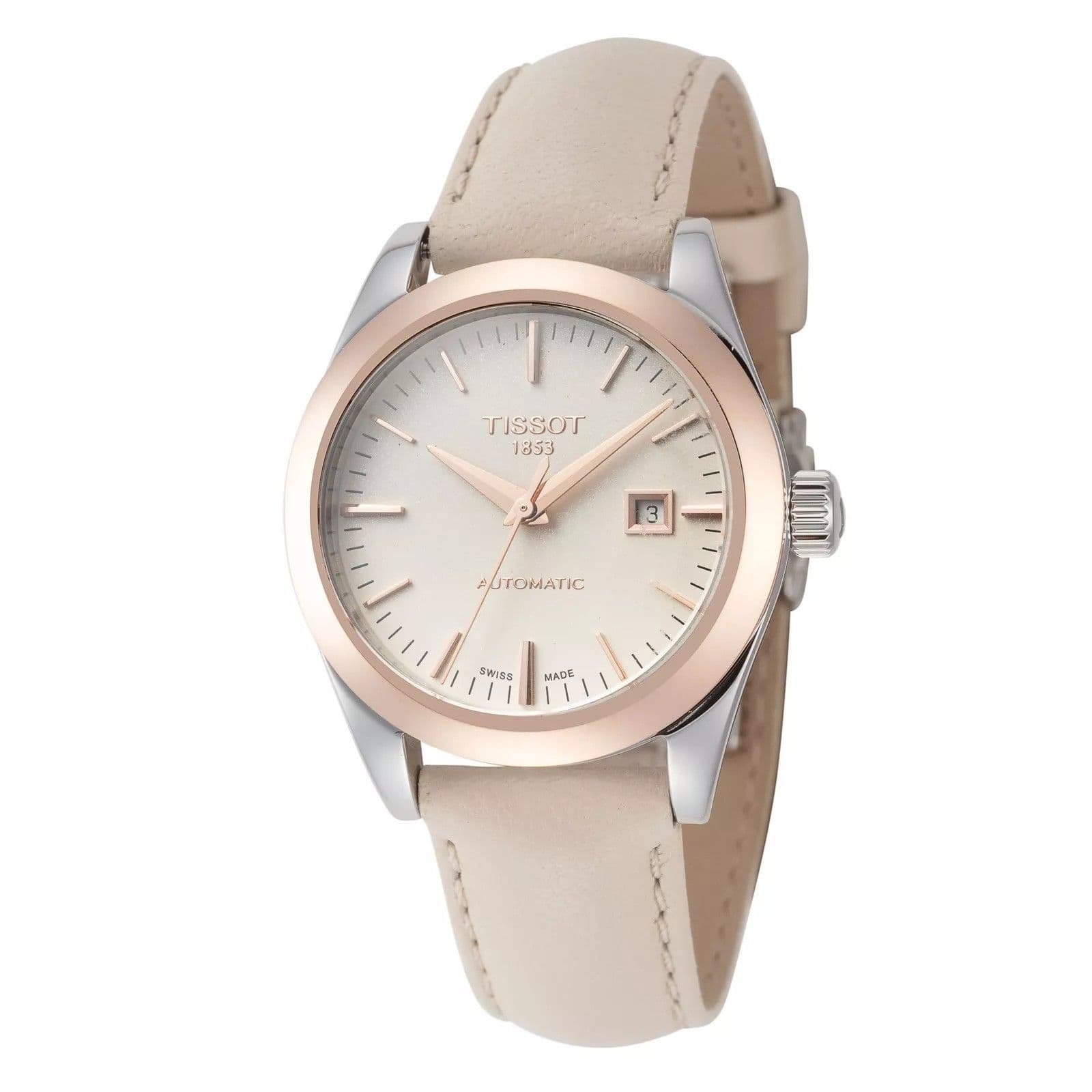 Tissot - T-My Lady 18K Gold Automatic T930.007.46.261.00 T9300074626100 Women's Watch - Cream