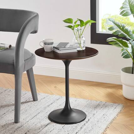 Front. Modway - Lippa Round Wood Side Table - Black Cherry.