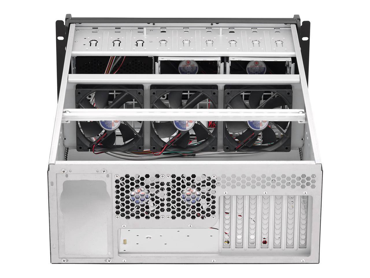 Alt View 5. Rosewill - Rosewill 4U Rackmount Case | 8x3.5"+3x5.25" | E-ATX | 5x120mm+2x80mm Fans | 2xUSB3.0 | Silver/Black - RSV-L4000U - Silver/Black.