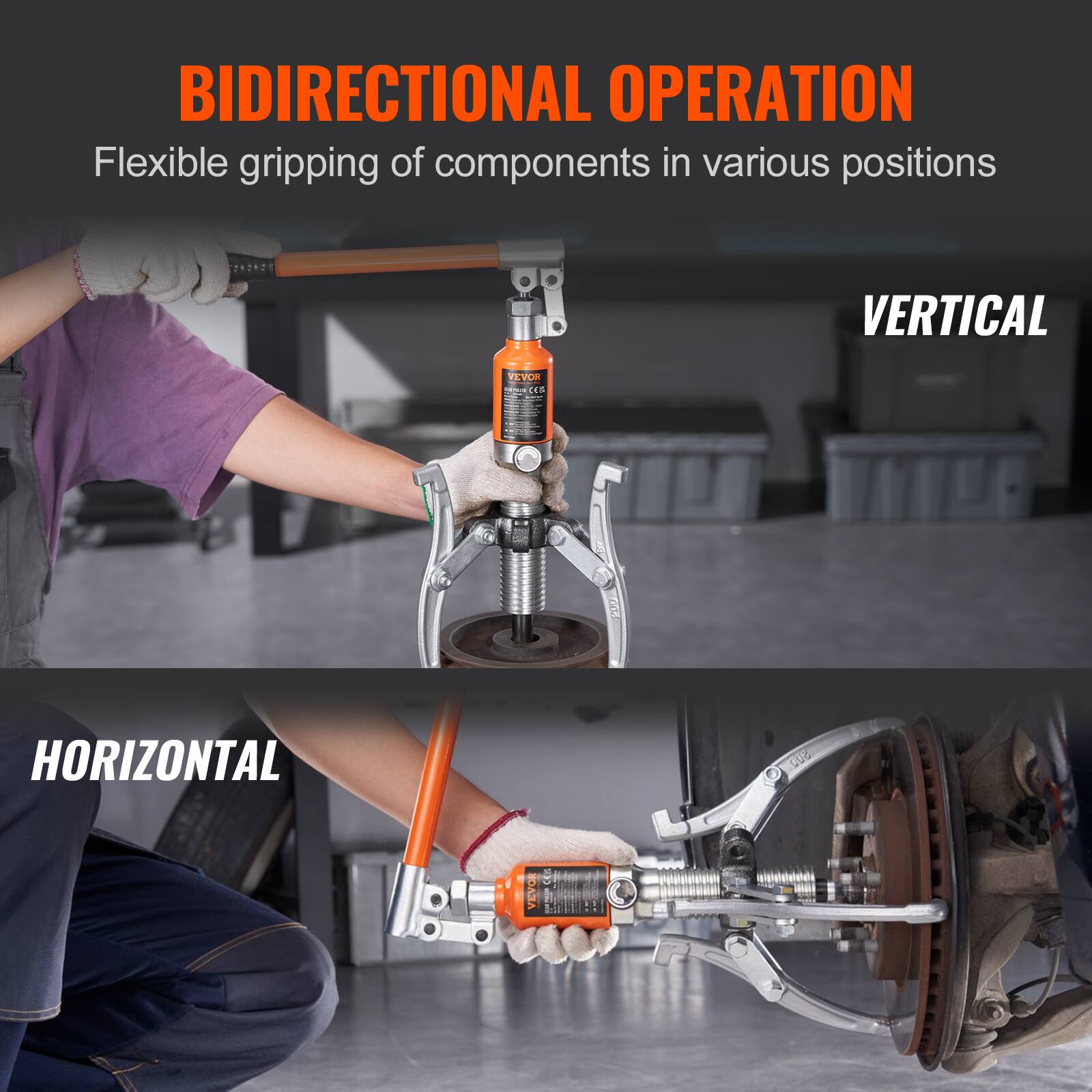 BIDIRECTIONAL OPERATION  
Flexible gripping of components in various positions  

VERTICAL  

HORIZONTAL