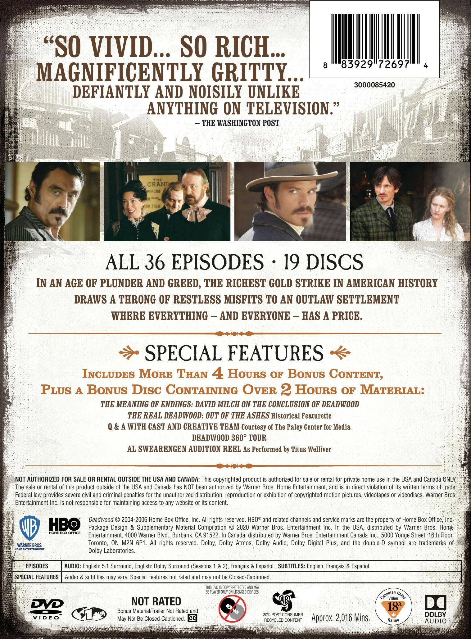 Back. Deadwood: The Ultimate Collection (Box Set) [DVD].