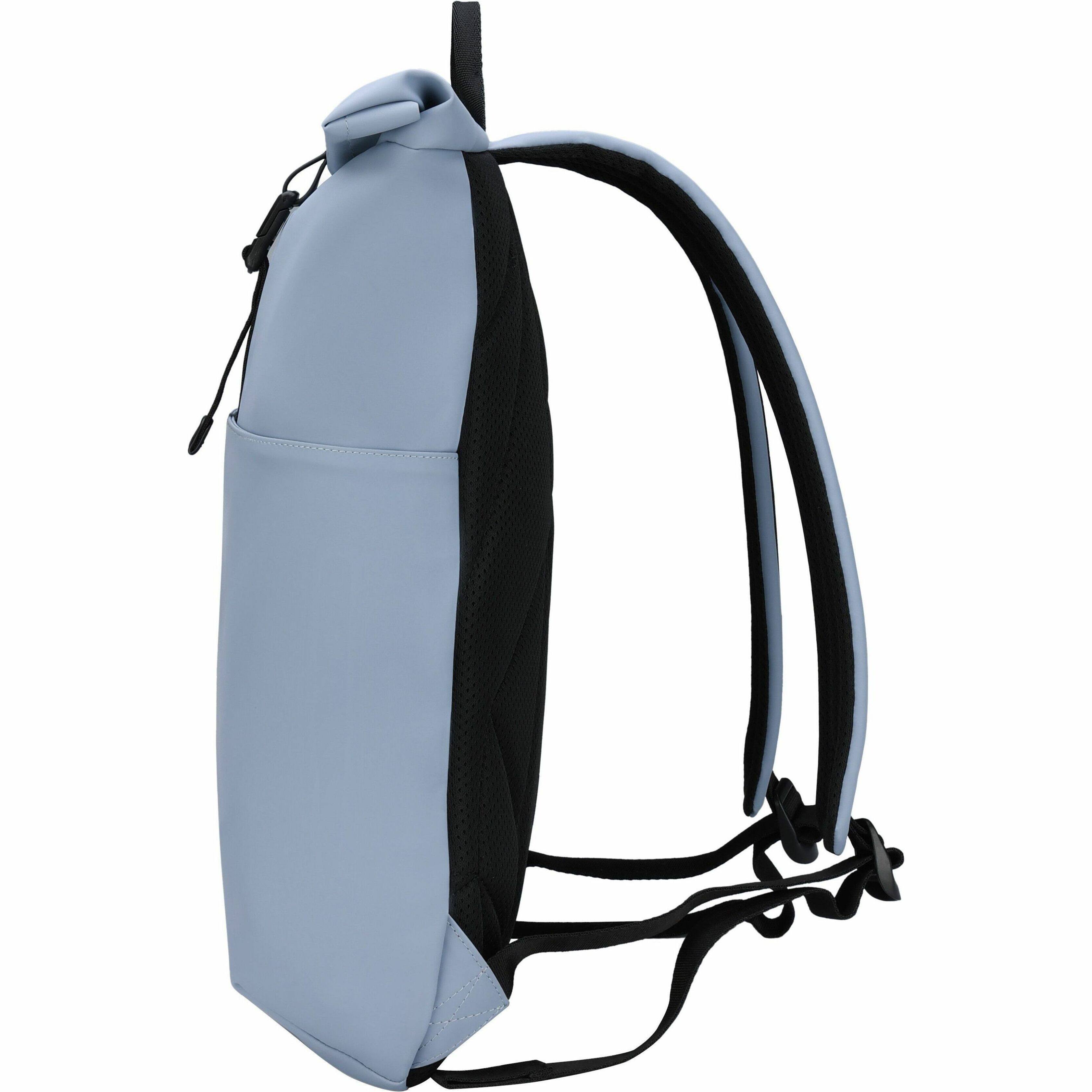 Left. Swissdigital Design - LAMONE Rolltop TSA-Friendly Water-Resistant Backpack With USB Charging Port  RFID Protection and Fits Up to 16″ Laptop - Light Blue.