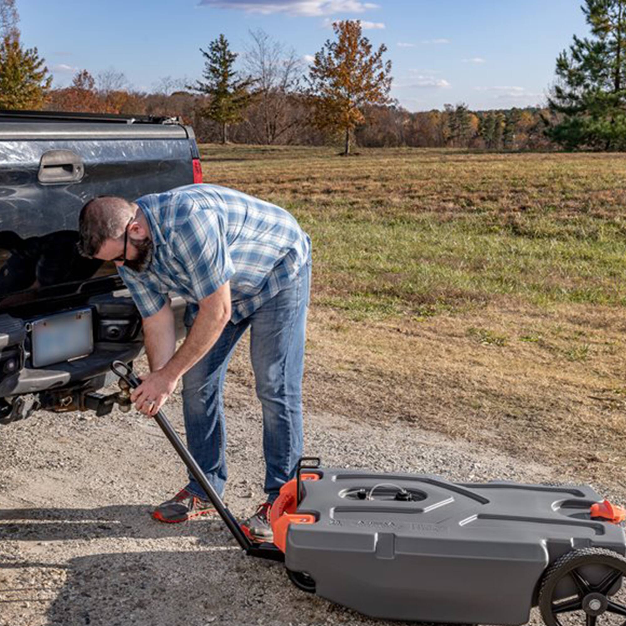 Alt View 3. Camco - Camco Steerable Wheel Kit for 28 & 36 Gallon Rhino Tote Tank with Tow Bar Handle - Black.