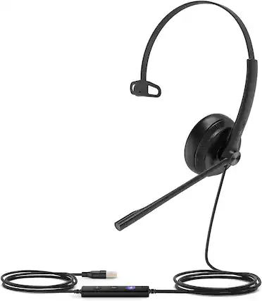 Front. Yealink - Yealink 1308014 UH34 Mono Teams USB Headset with Micr & Noise Cancelling - Red.