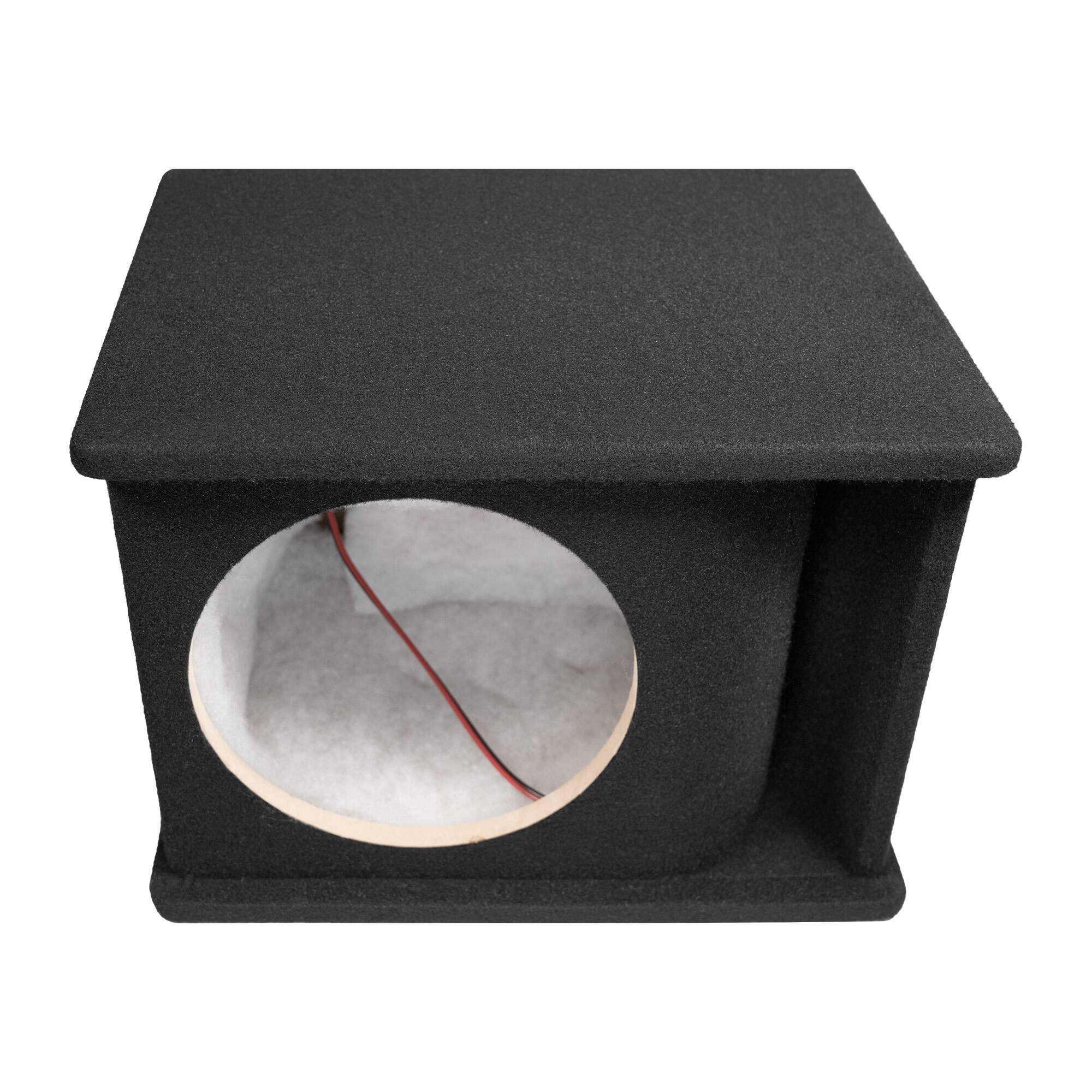 Alt View 4. QPower - QPower 10" Single Horn Ported Subwoofer Box Enclosure, 5/8" MDF, Black Carpet - BLACK.
