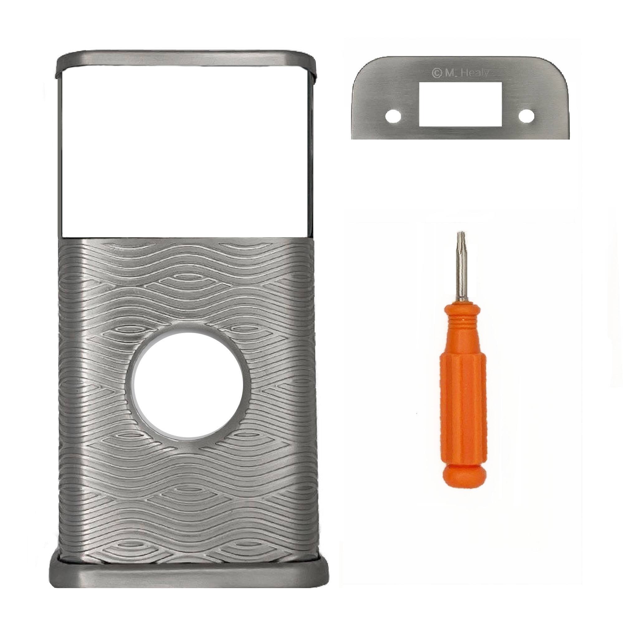 Back. Michael Healy - Waves Video Doorbell Cover (Ring 2nd Gen) - Nickel Silver.