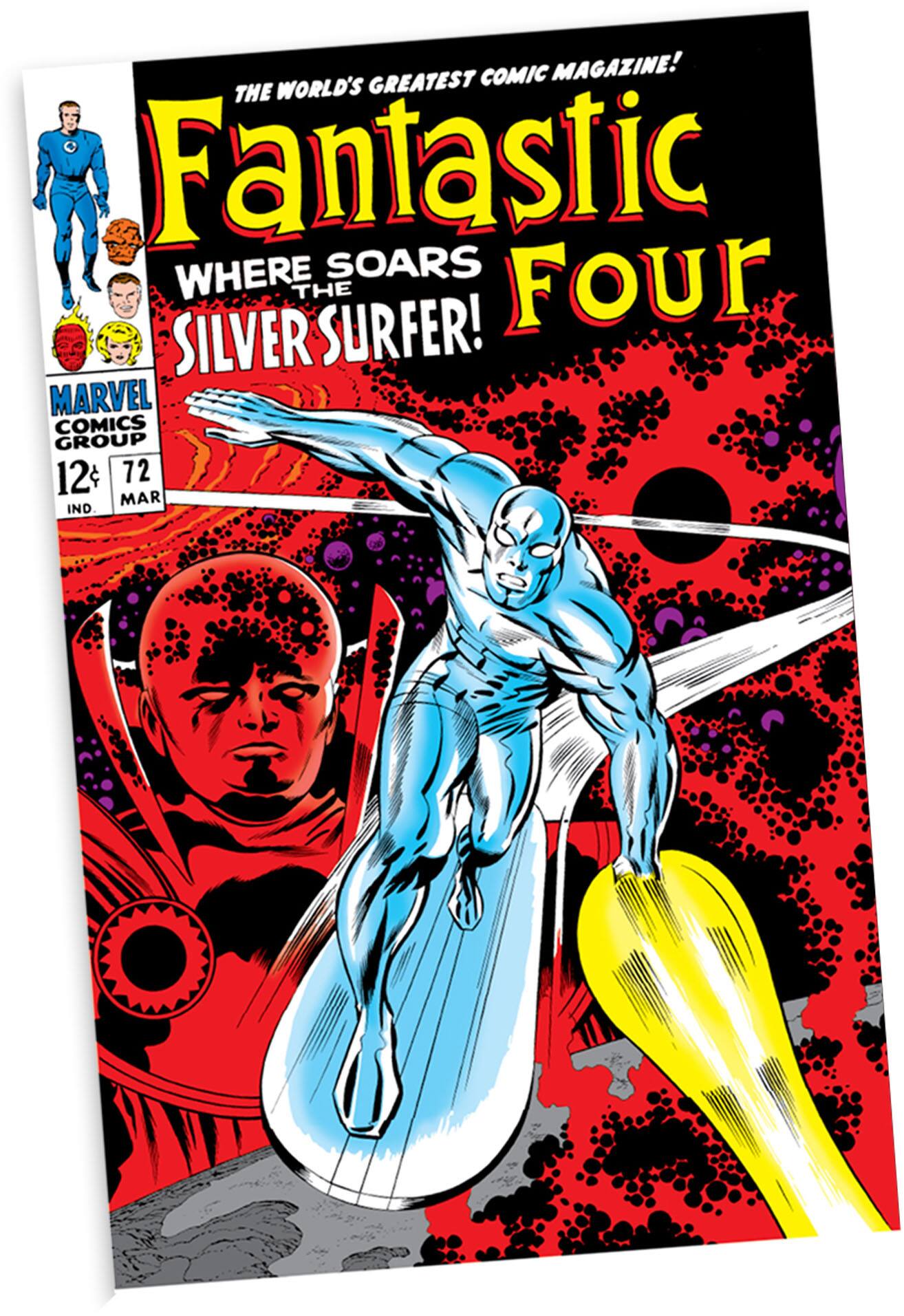 THE WORLD'S GREATEST COMIC MAGAZINE! Fantastic Four WHERE SOAR! THE SILVER SURFER! MARVEL COMICS GROUP 12¢ 72 IND. MAR.