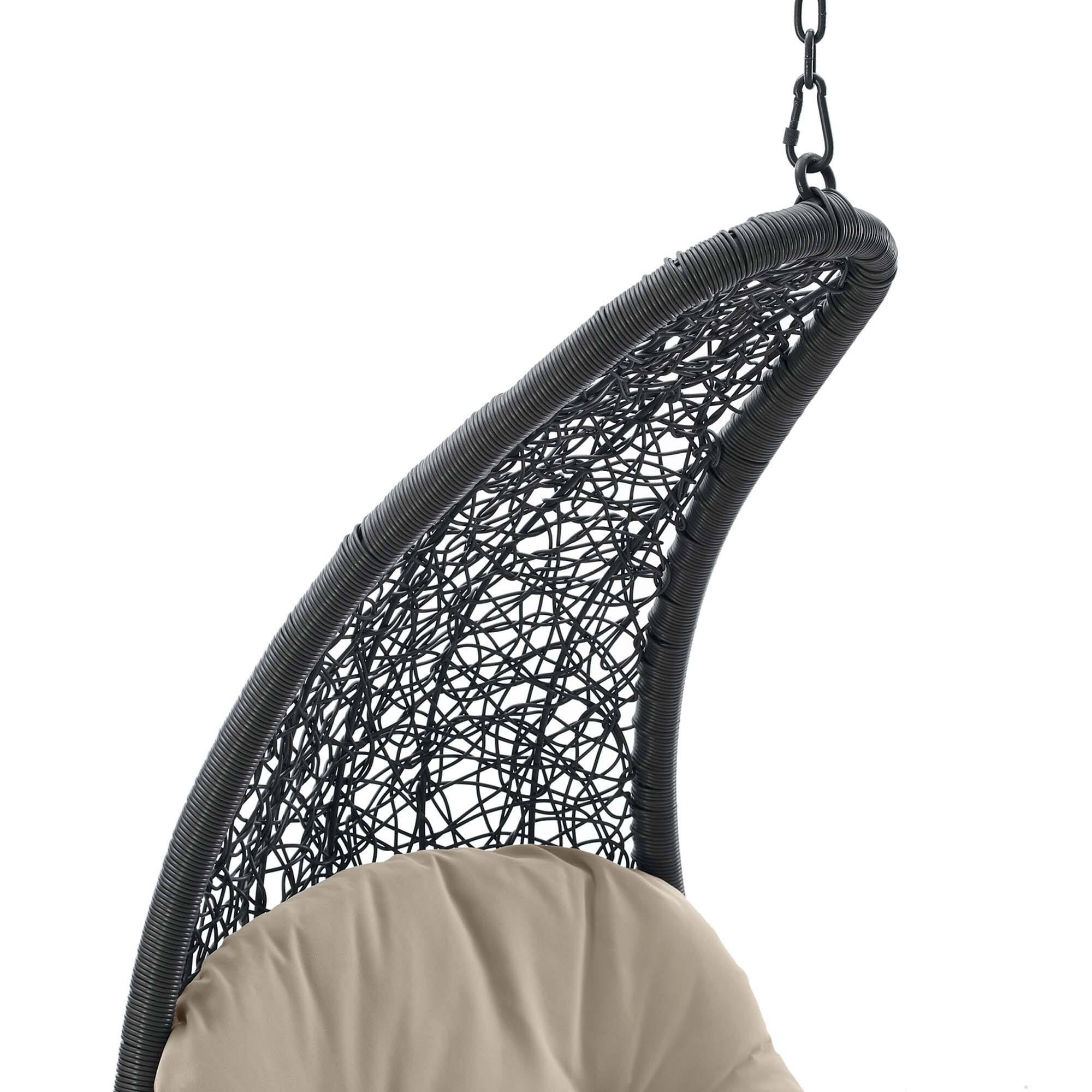 Back. Modway - Landscape Hanging Chaise Lounge Outdoor Patio Swing Chair by Modway - Light Gray Beige.