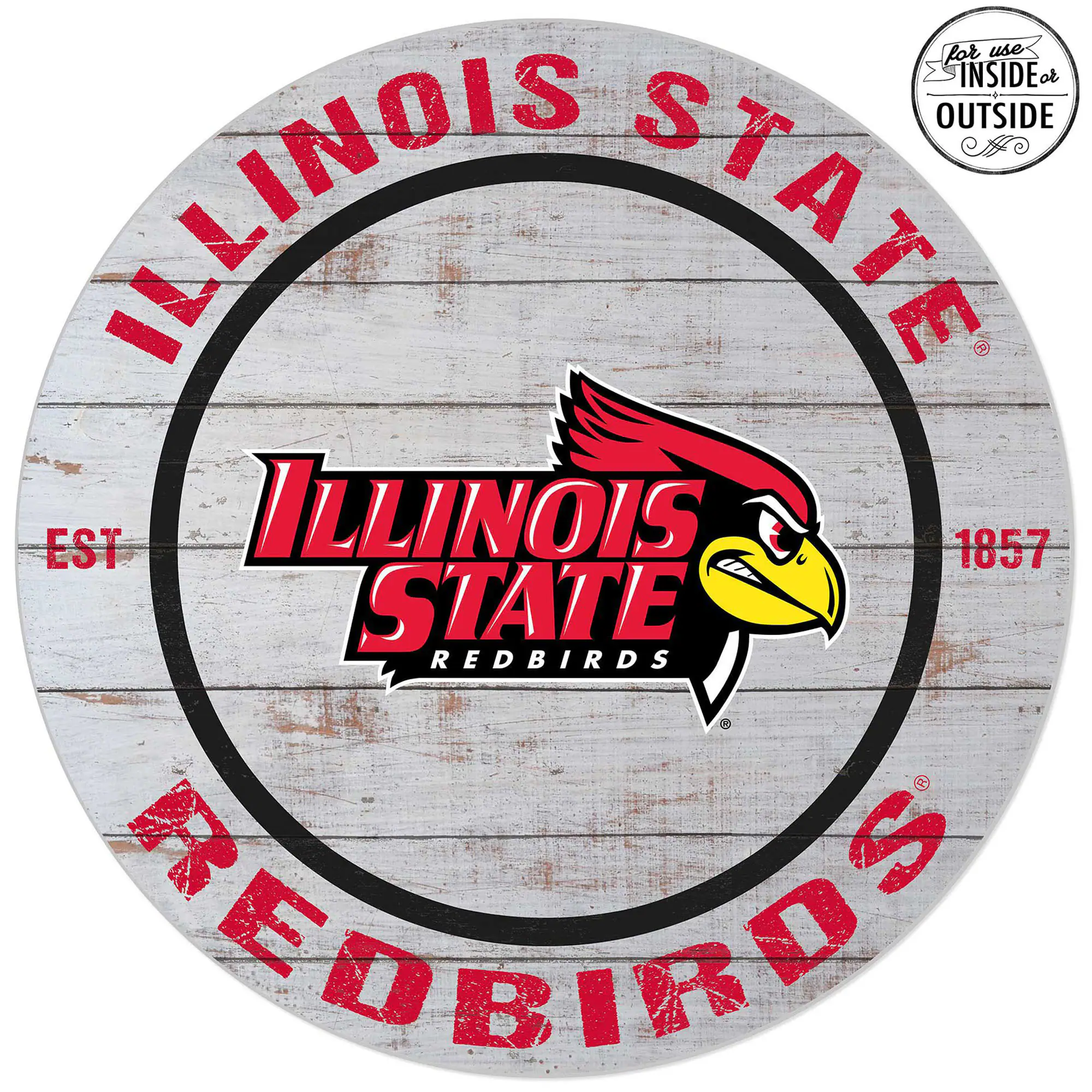 Illinois State Redbirds 20'' x 20'' Indoor/Outdoor Weathered Circle Sign