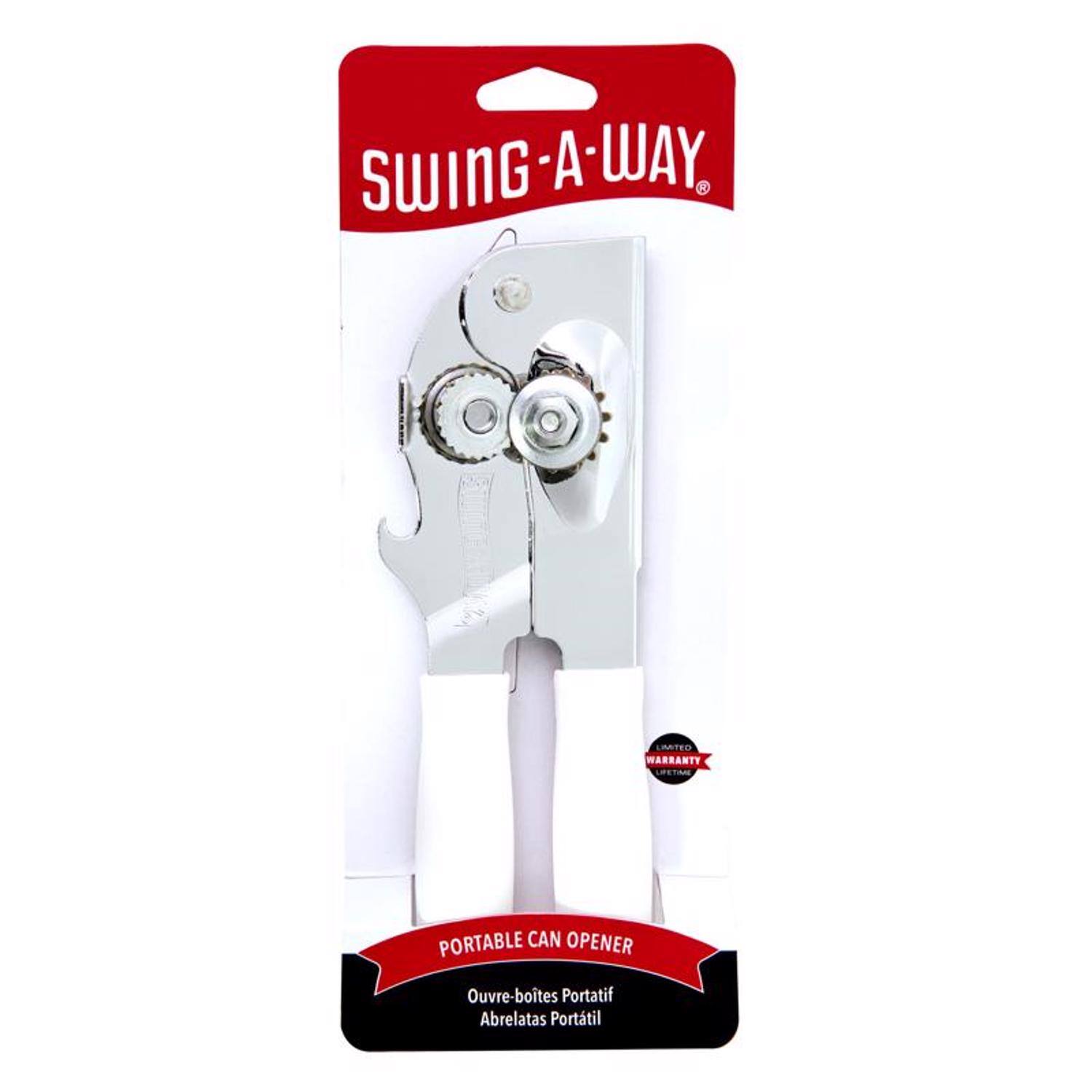 SWING-A-WAY  
LIMITED WARRANTY LIFETIME  
PORTABLE CAN OPENER  
Ouvre-boîtes Portatif  
Abrelatas Portátil
