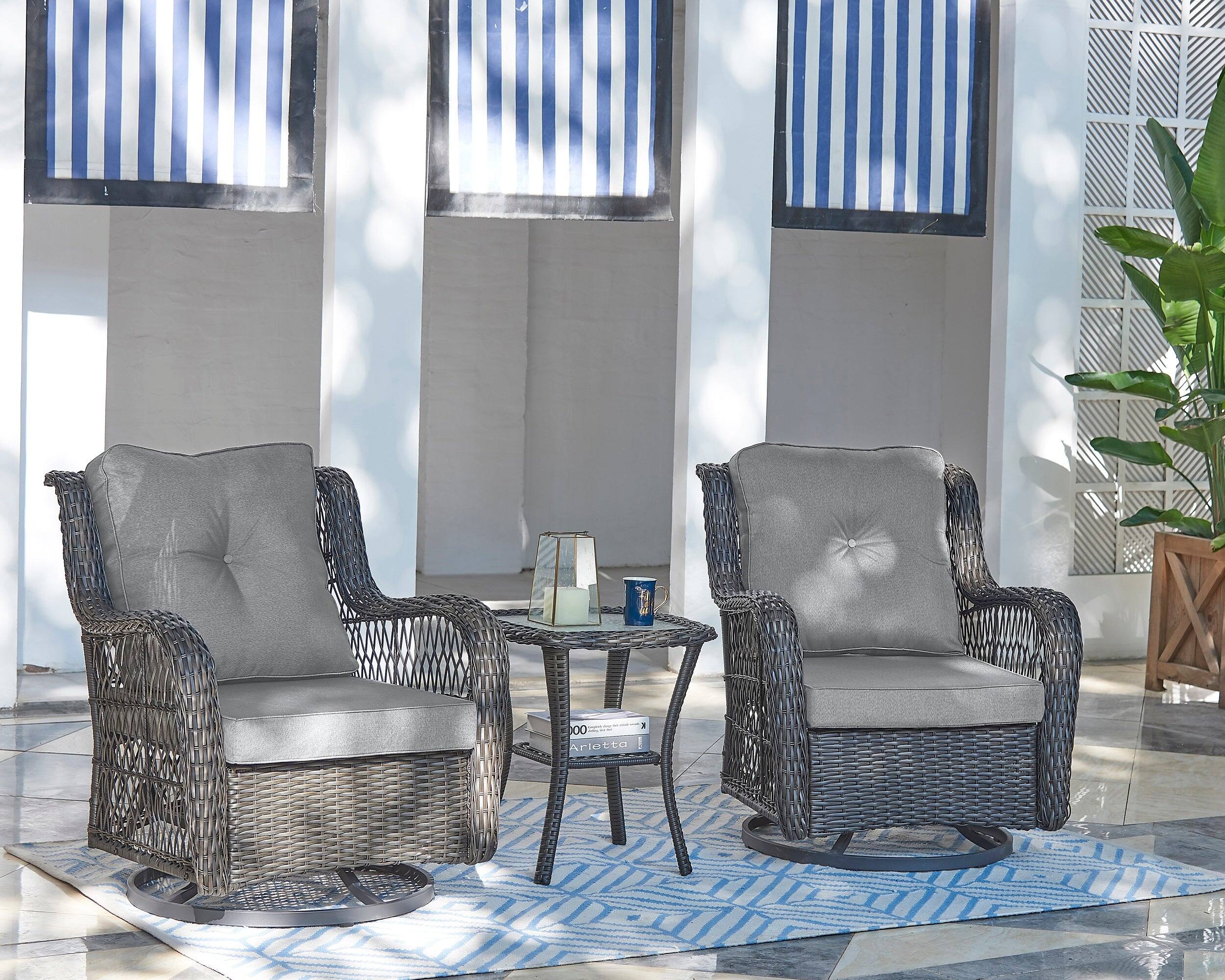 Angle. Manhattan Comfort - Fruttuo Traditional 3-Piece Patio Conversation Set - Gray.