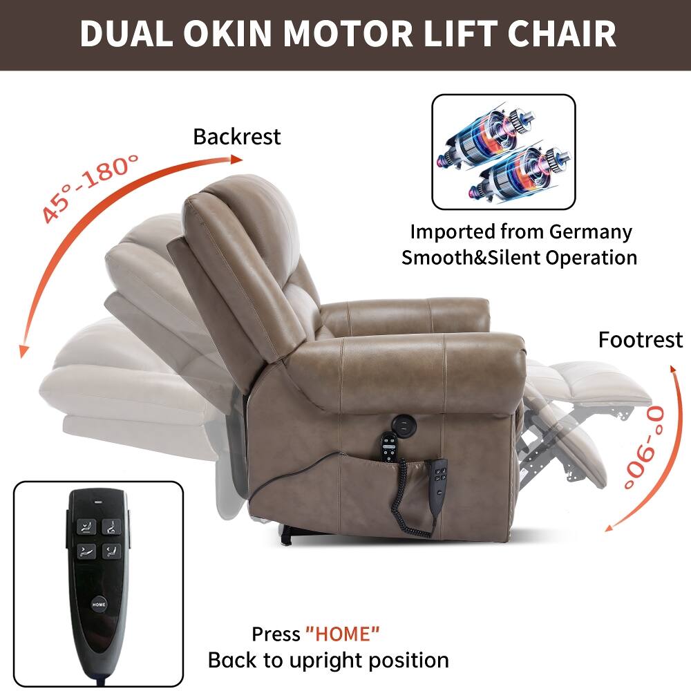 DUAL OKIN MOTOR LIFT CHAIR  
Backrest WILLOWAY 100000 UNIVER 45-180  
Imported from Germany  
Smooth&Silent Operation  
Footrest 0-90  

Press "HOME"  
Back to upright position