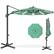 Front. Best Choice Products - Best Choice Products 10ft 360-Degree Solar LED Lit Cantilever Patio Umbrella, Outdoor Hanging Shade - Seaglass - Seaglass.