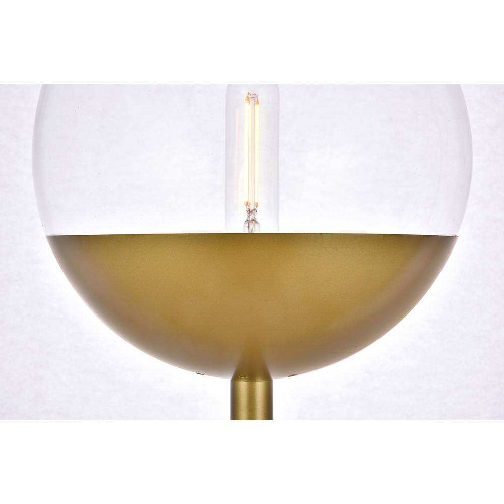 Back. Living District - Eclipse 1 Light Brass Floor Lamp With Clear Glass - Brass And Clear.