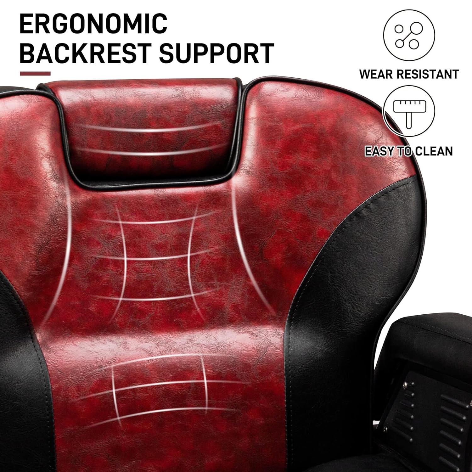 ERGONOMIC BACKREST SUPPORT  
WEAR RESISTANT  
EASY TO CLEAN