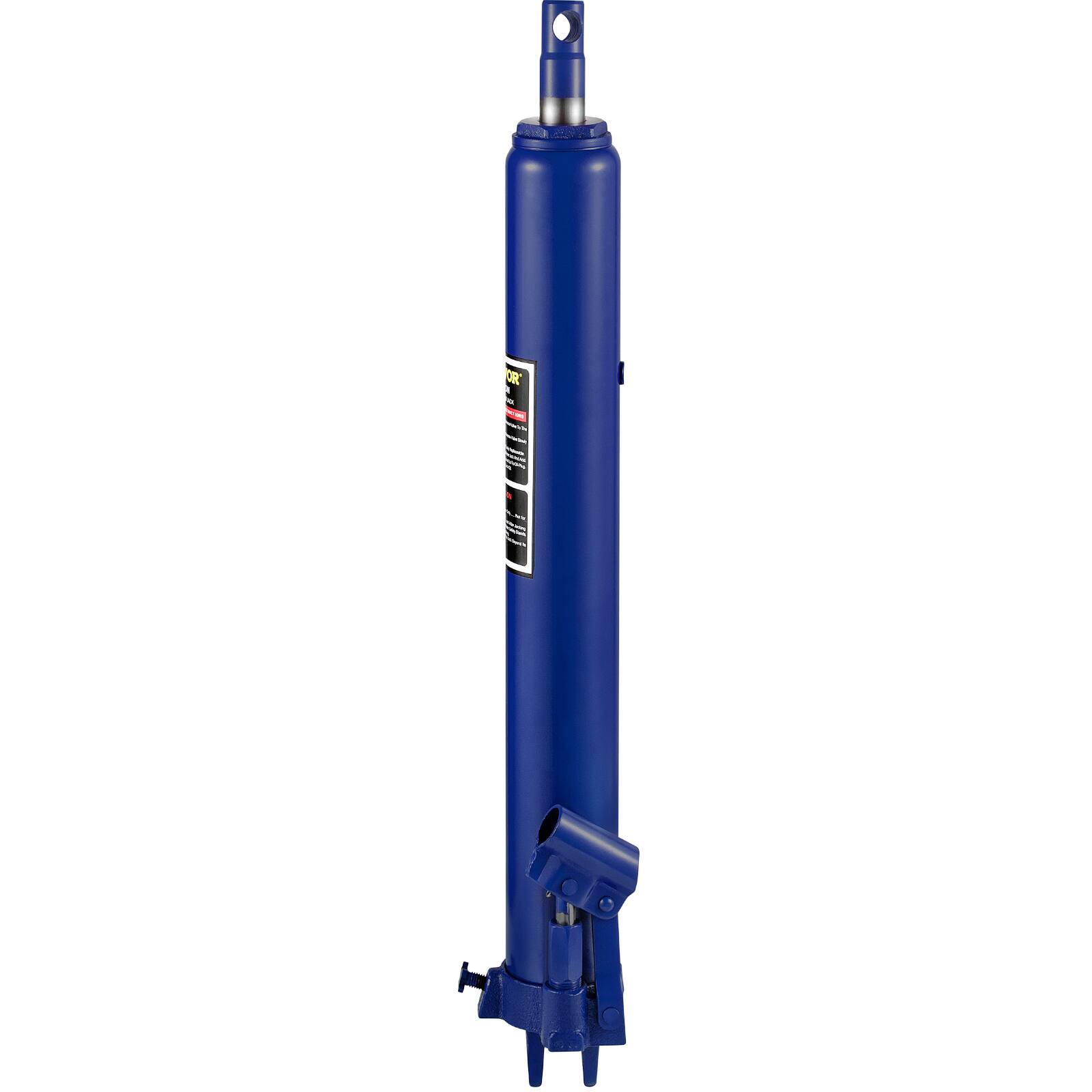 Alt View 5. VEVOR - Hydraulic Long Ram Jack, 8 Tons/17363 lbs Capacity, with Single Piston Pump and Clevis Base, Manual Cherry Picker - Blue.