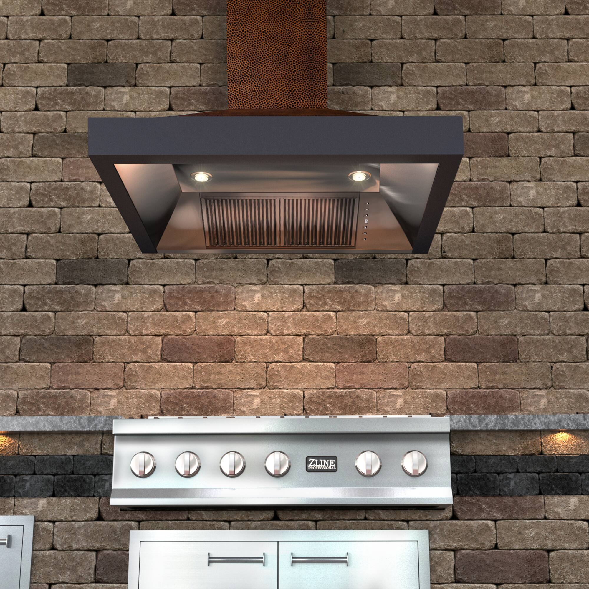 Alt View 1. ZLINE - ZLINE 30 in. Convertible Vent Designer Series Wall Mount Range Hood (655-HBXXX-30) - Hand Hammered Copper.