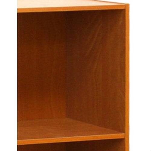Back. SlickBlue - Modern 3-Shelf Bookcase for Books, Decor, and Office Supplies - Light Cherry.