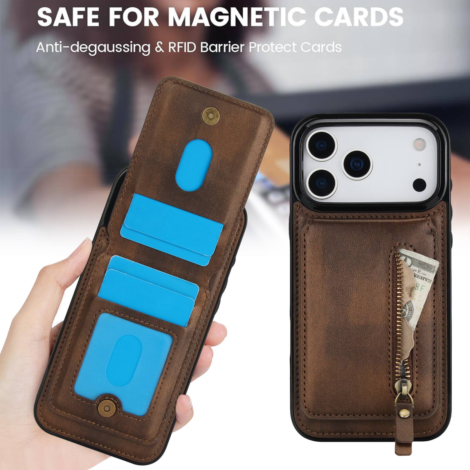 SAFE FOR MAGNETIC CARDS  
Anti-degaussing & RFID Barrier Protect Cards