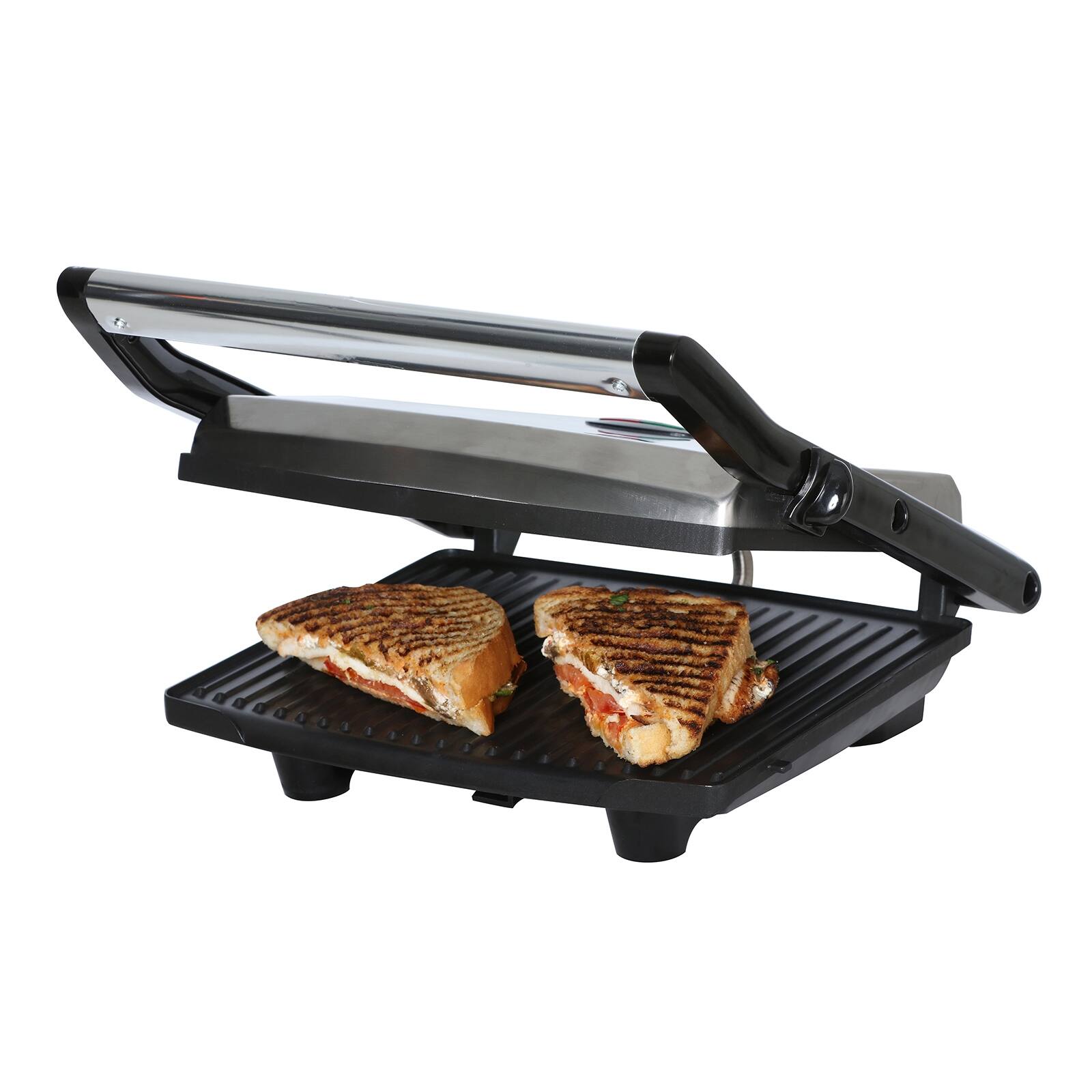 Alt View 5. Brentwood - Brentwood Select TS-651 Compact Non-Stick Panini Press & Sandwich Maker, Stainless Steel - Silver.