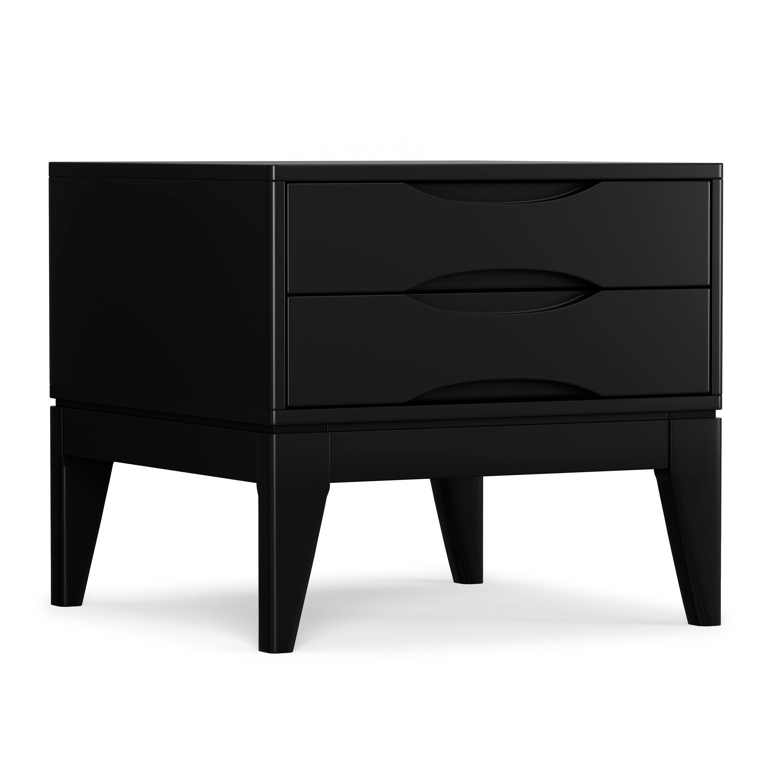 Alt View 3. Simpli Home - Harper 22 inch Wide Solid Wood Mid Century Modern End Table in Black - Black.