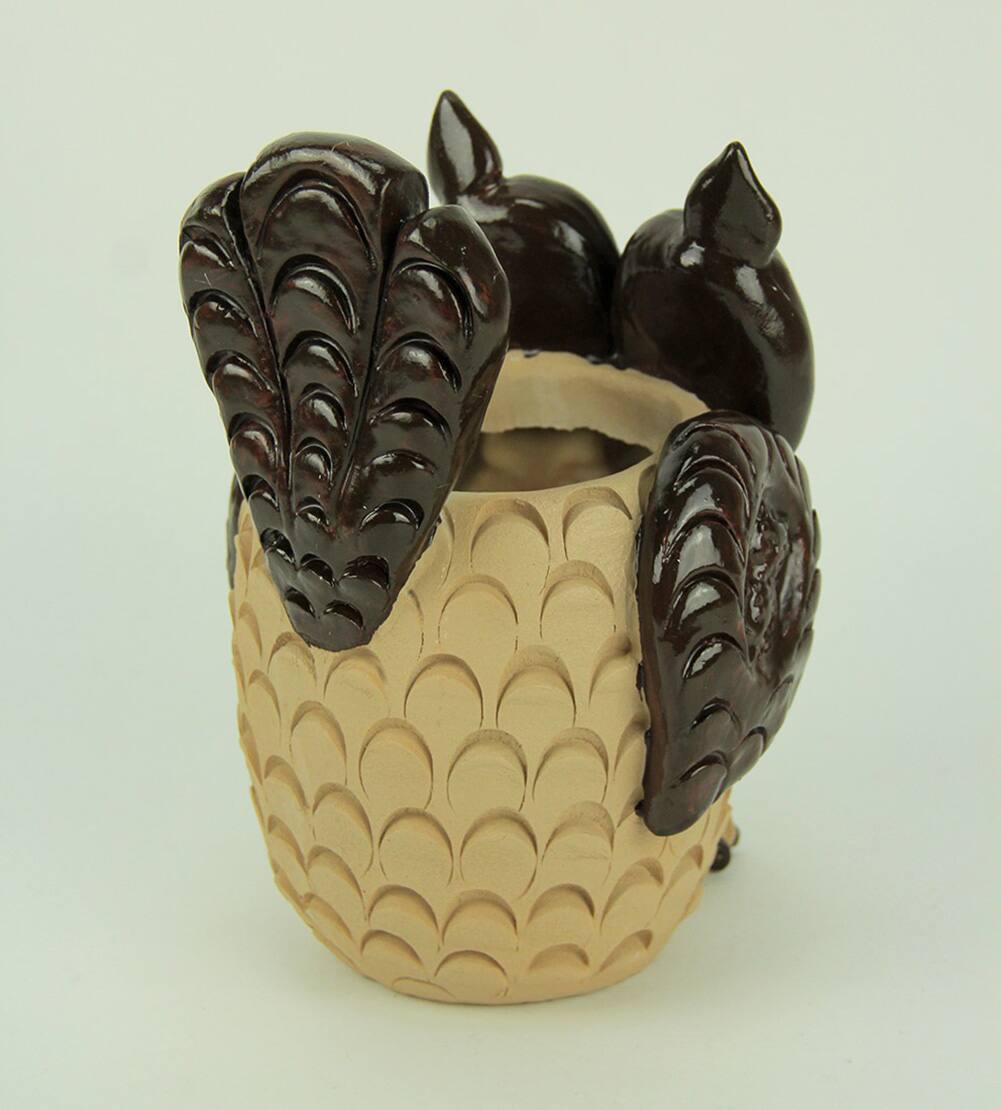 Alt View 2. Things2Die4 - Set of 2 Adorable 9 Inch Tall Decorative Owl Planters - Brown.