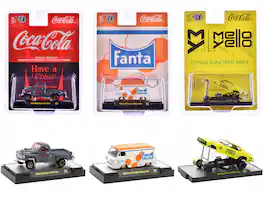 "Sodas" Set of 3 pieces Release 44 Limited Edition to 8250 pieces Worldwide 1/64 Diecast Model Cars by M2 Machines - Multicolor