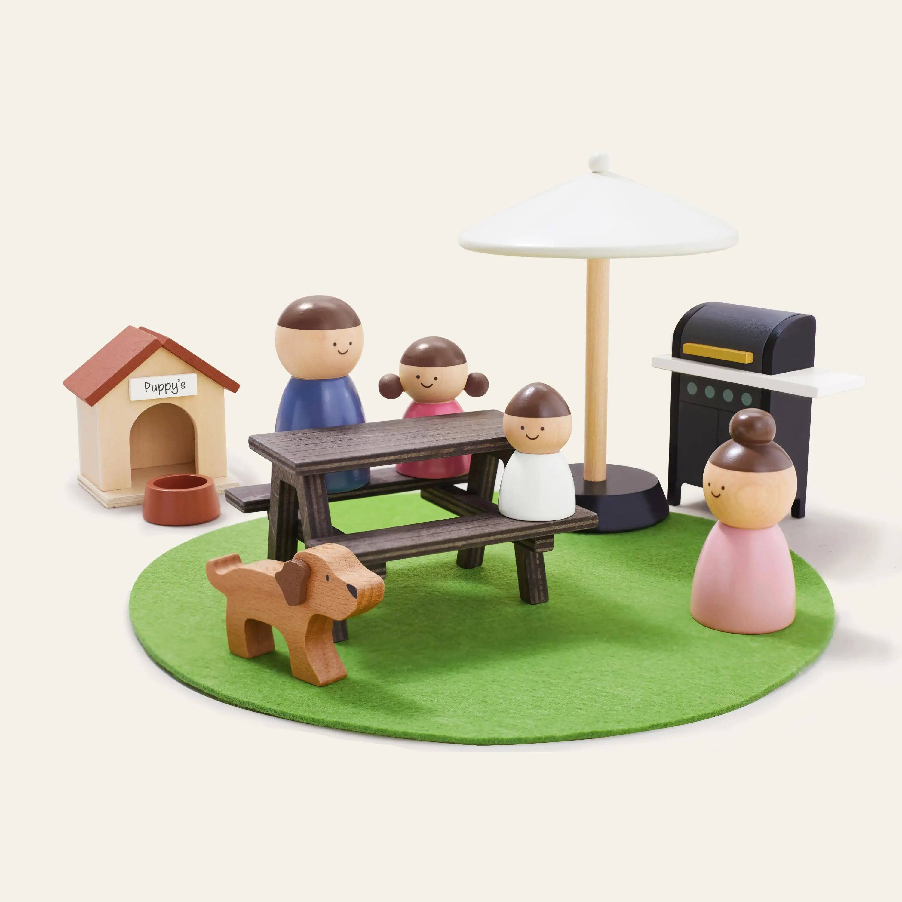 Alt View 3. Tiny Land - Kids Dollhouse with 6 Play Areas, Modern Woodend Pretend Play House, Dollhouse Furniture & Imaginative Play Toy - Black.