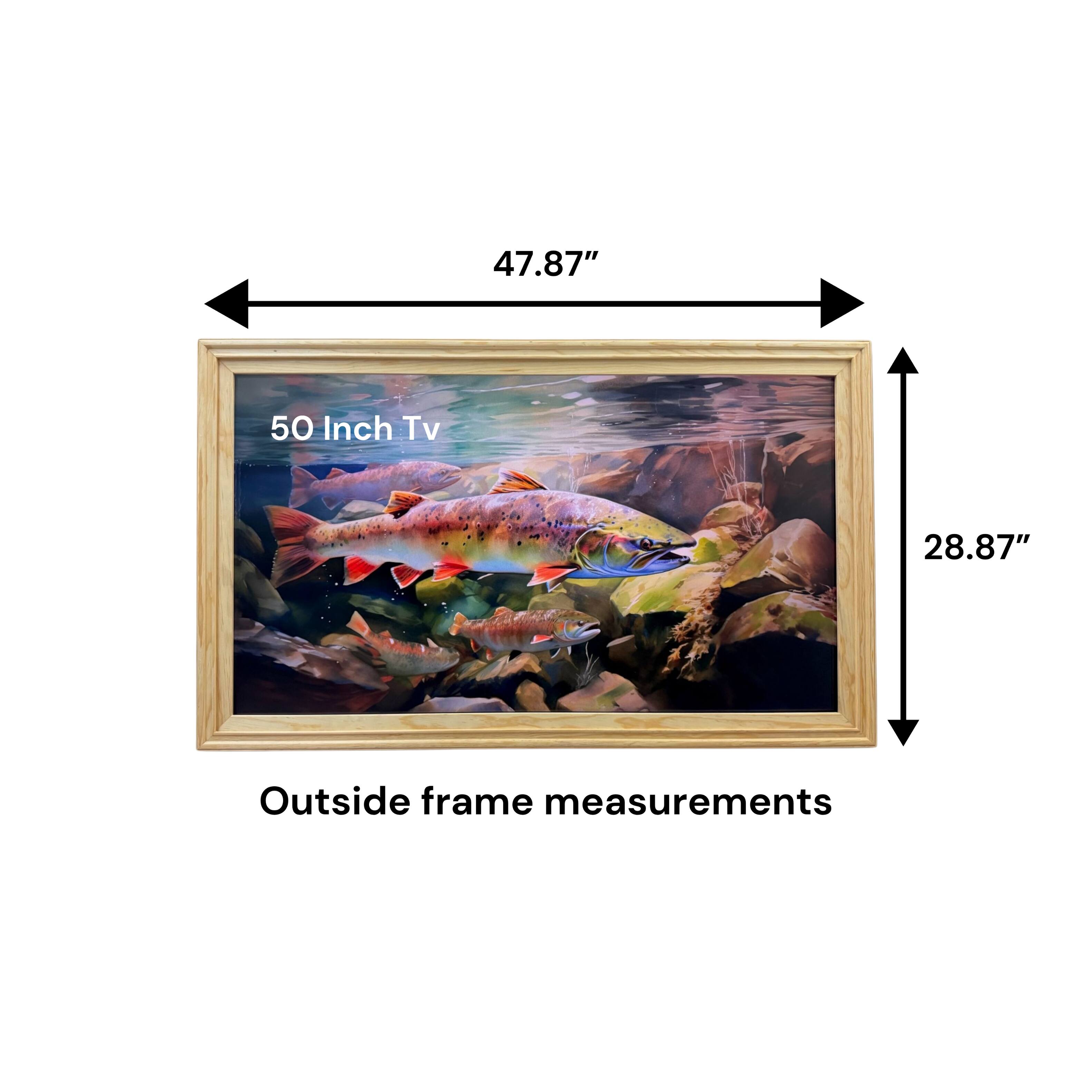 47.87"  
50 Inch Tv  
28.87"  
Outside frame measurements