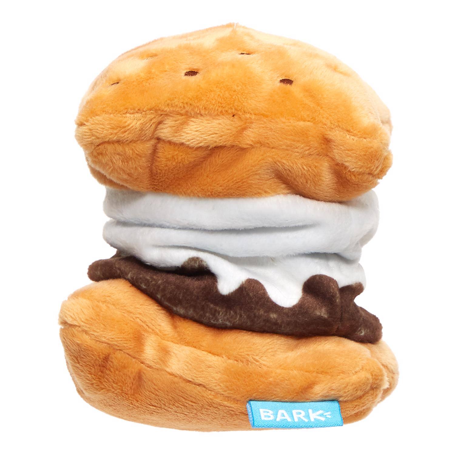 Front. BARK - Bark Multicolored Plush More S'mores Dog Toy 1 pk (Case of 3) - Multicolored.