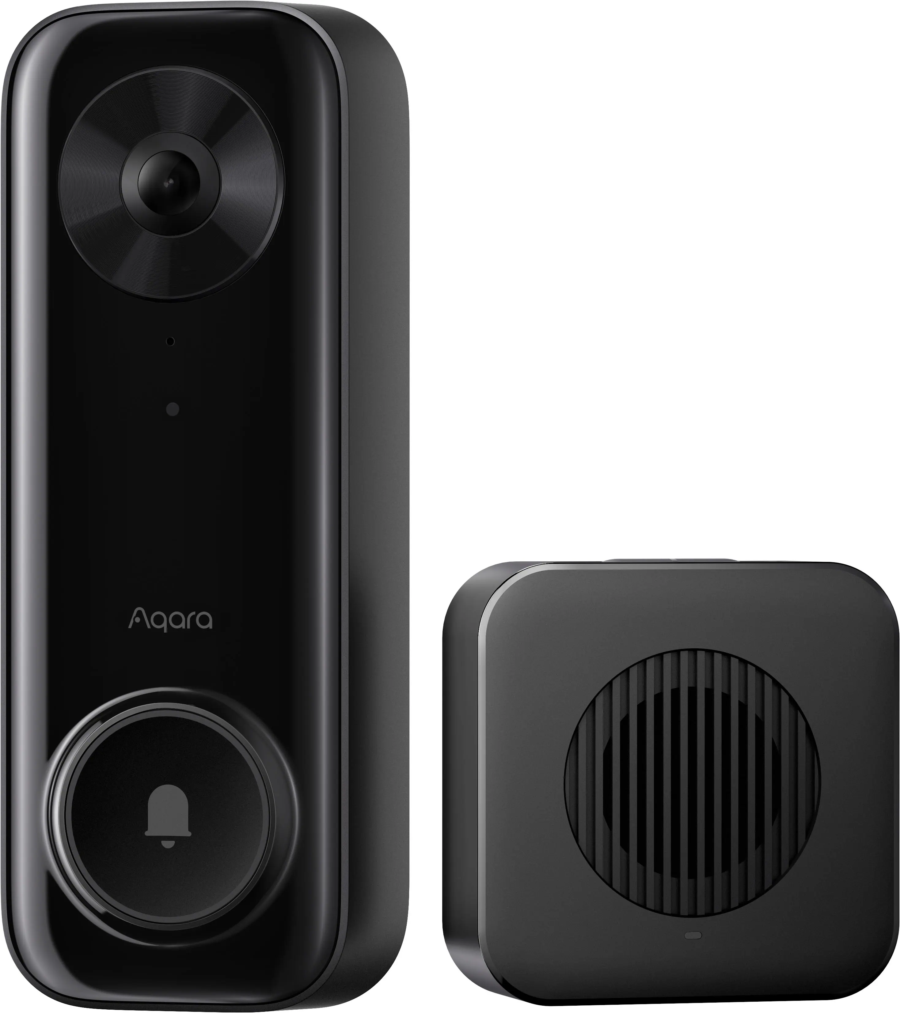 Aqara - G400 Select 24V Hardwired 2K 1536 x 1536 Res Wi-Fi Video Doorbell, Head-to-Toe View, Surface Install - No Subscription - Black