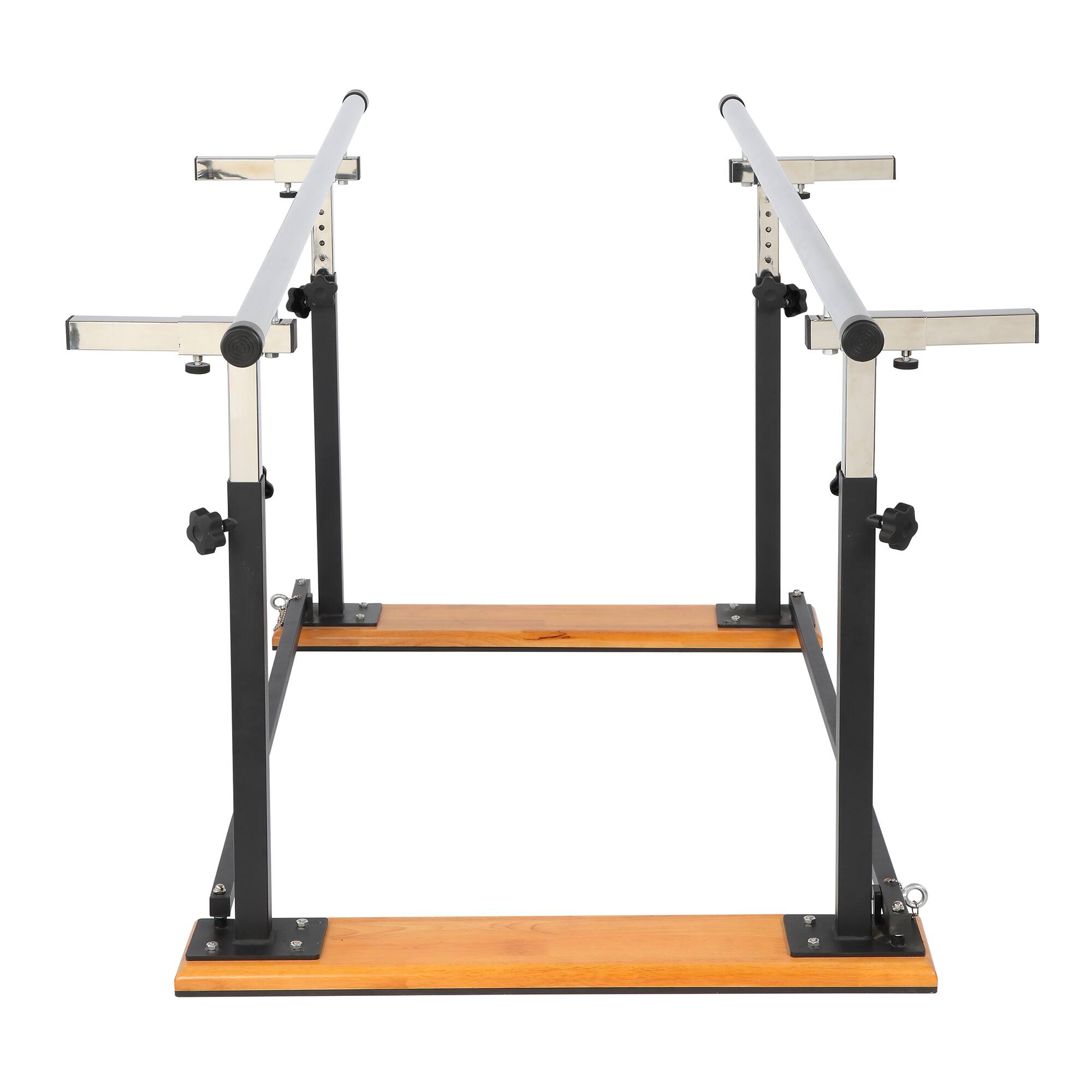 Left. Viva Comfort - 350 lbs. Capacity 7 ft. Heavy-Duty Steel Foldable Parallel Bars for Physical Therapy - Matte Black.