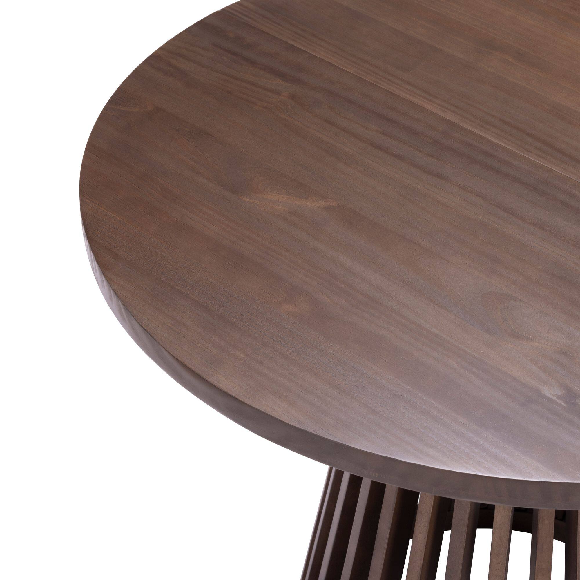Alt View 3. Plank+Beam - Lido Round Dining Table (38in / 966mm)|| Walnut - Walnut.