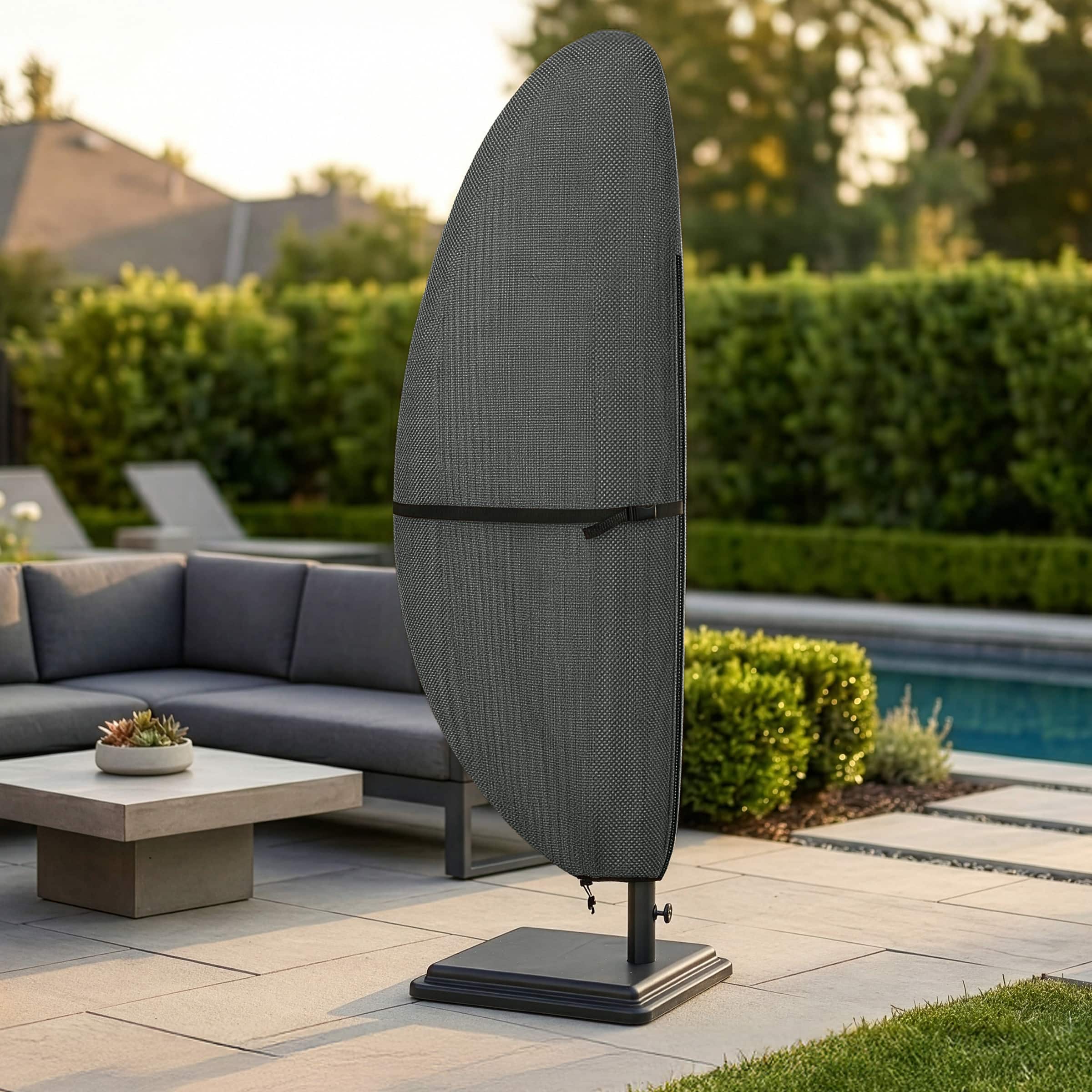 Pure Garden - Cantilever Umbrella Cover 600D Waterproof 50+ UV Protection Large Patio Umbrella Cover - Gray