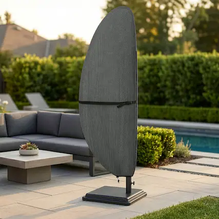 Front. Pure Garden - Cantilever Umbrella Cover 600D Waterproof 50+ UV Protection Large Patio Umbrella Cover - Gray.