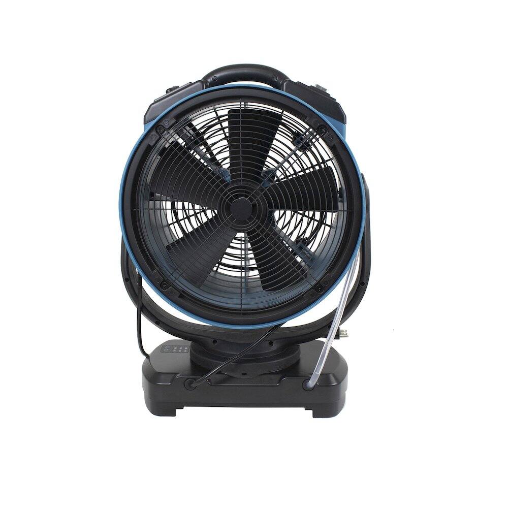Back. XPOWER - Oscillating Portable 3 Speed Outdoor Cooling Misting Fan - Blue.