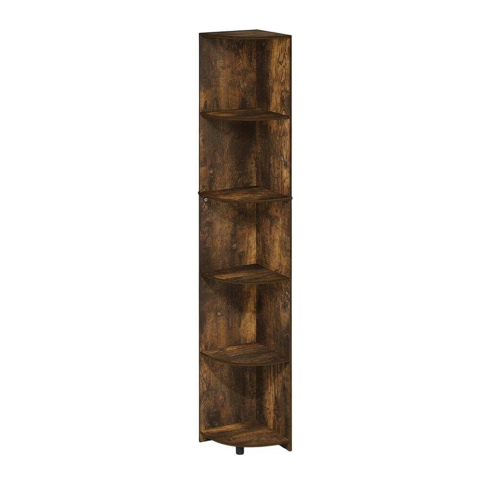 Back. FurniFact - Engineered Wood bookcase with sleek design, durable construction - Amber Pine.