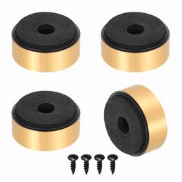 Unique Bargains - 4pcs 35mmx15mm Speaker Isolation Feet, Anti-Vibration Foam Pads for HiFi Home Theater Audio - Gold