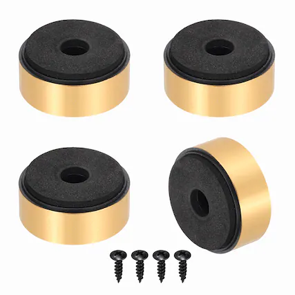 Front. Unique Bargains - 4pcs 35mmx15mm Speaker Isolation Feet, Anti-Vibration Foam Pads for HiFi Home Theater Audio - Gold.