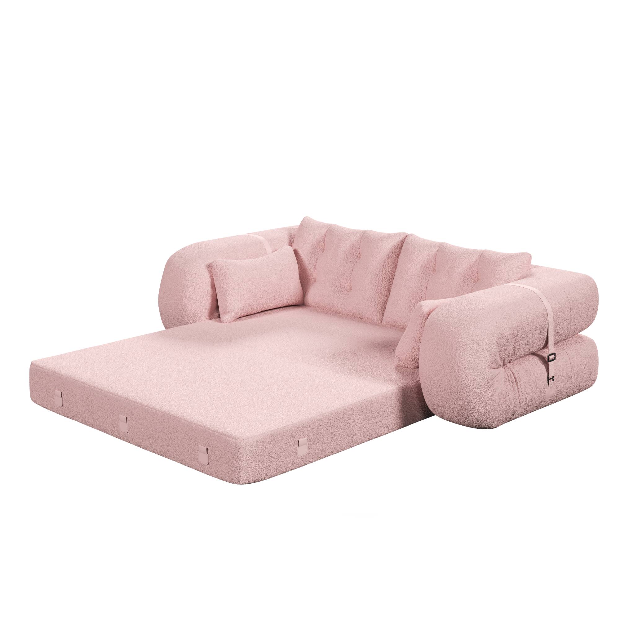 Alt View 10. GOODSILO - Multi-Functional Floor Sofa Bed | Versatile Seating & Sleeper with Removable Pillows for Modern Spaces - Pink.