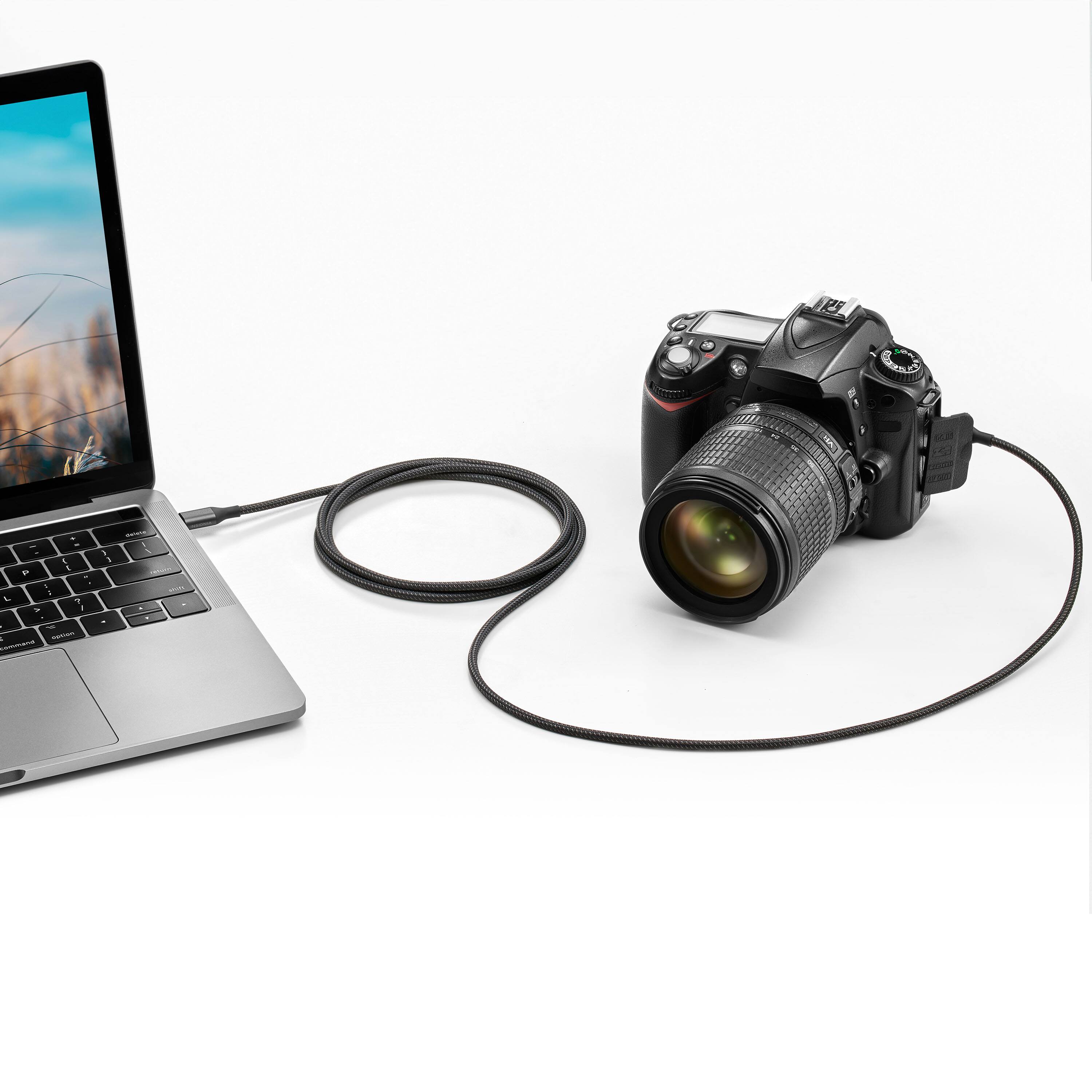 Alt View 10. Insignia™ - 6-Foot USB-C to Mini-B Charge-and-Sync Cable - Black.