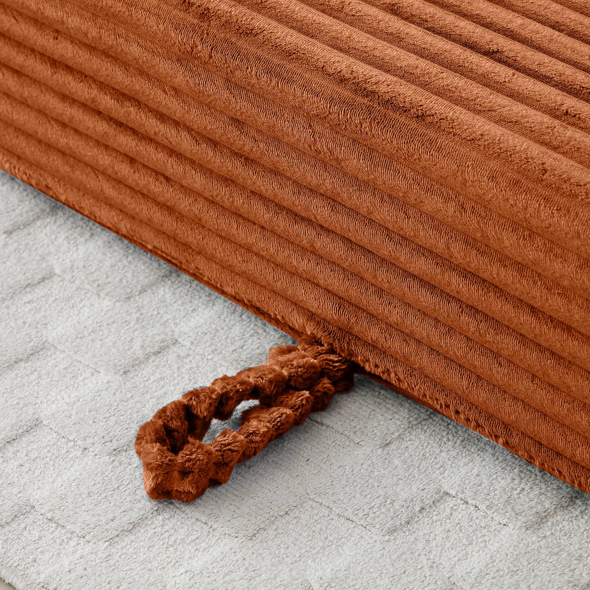 Alt View 3. Trinkets Crazed - Memory Foam Cloud Loveseat Sofa,2 in 1 Convertible Folding Couch Bed,No Assembly Compressed Corduroy Floor Lounge Sofa - Orange.