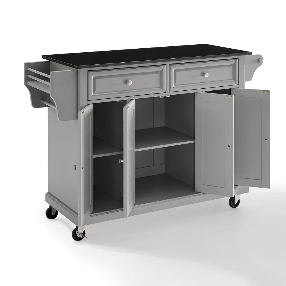 Back. Crosley Furniture - Full Size Granite Top Kitchen Cart - Gray.