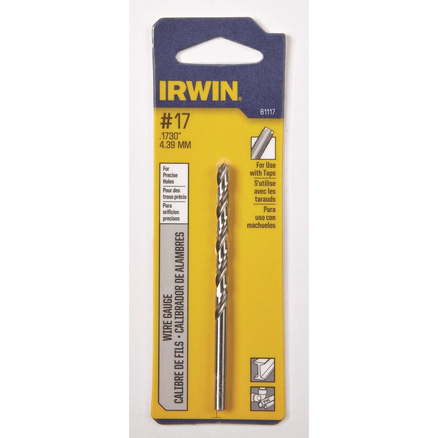 Irwin - 17 X 3-3/8 in. L High Speed Steel Wire Gauge Bit Straight Shank 1 pc