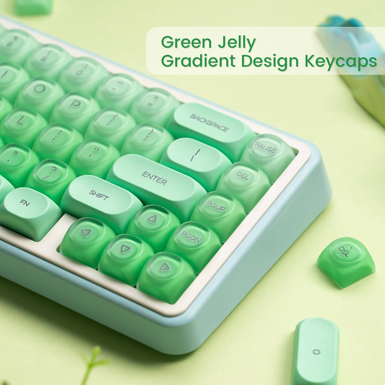 Green Jelly Gradient Design Keycaps