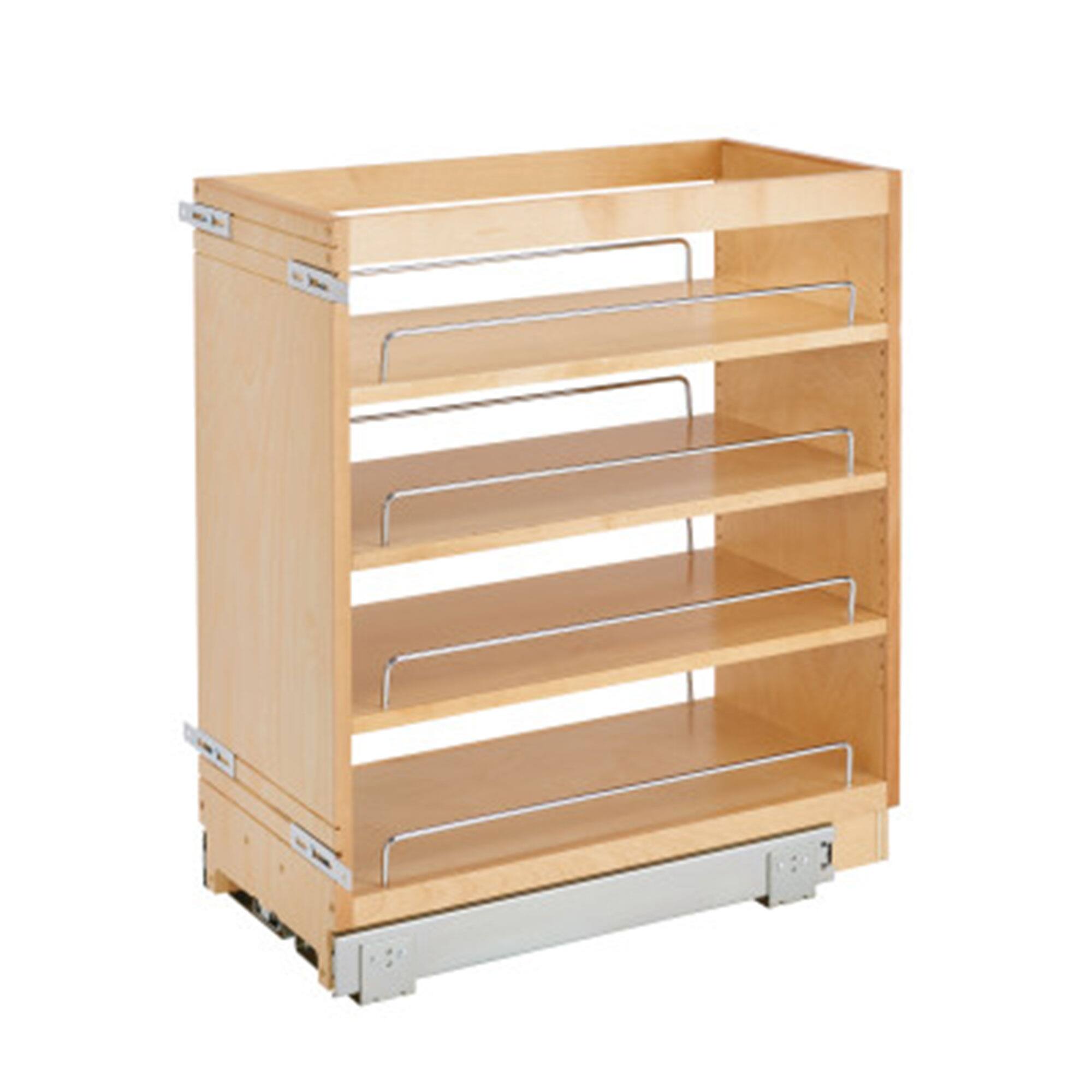 Front. Rev-A-Shelf - Rev-A-Shelf 11" Pullout Kitchen Cabinet Organizer Pantry Spice Rack, 448-BC-11C - Light Brown.