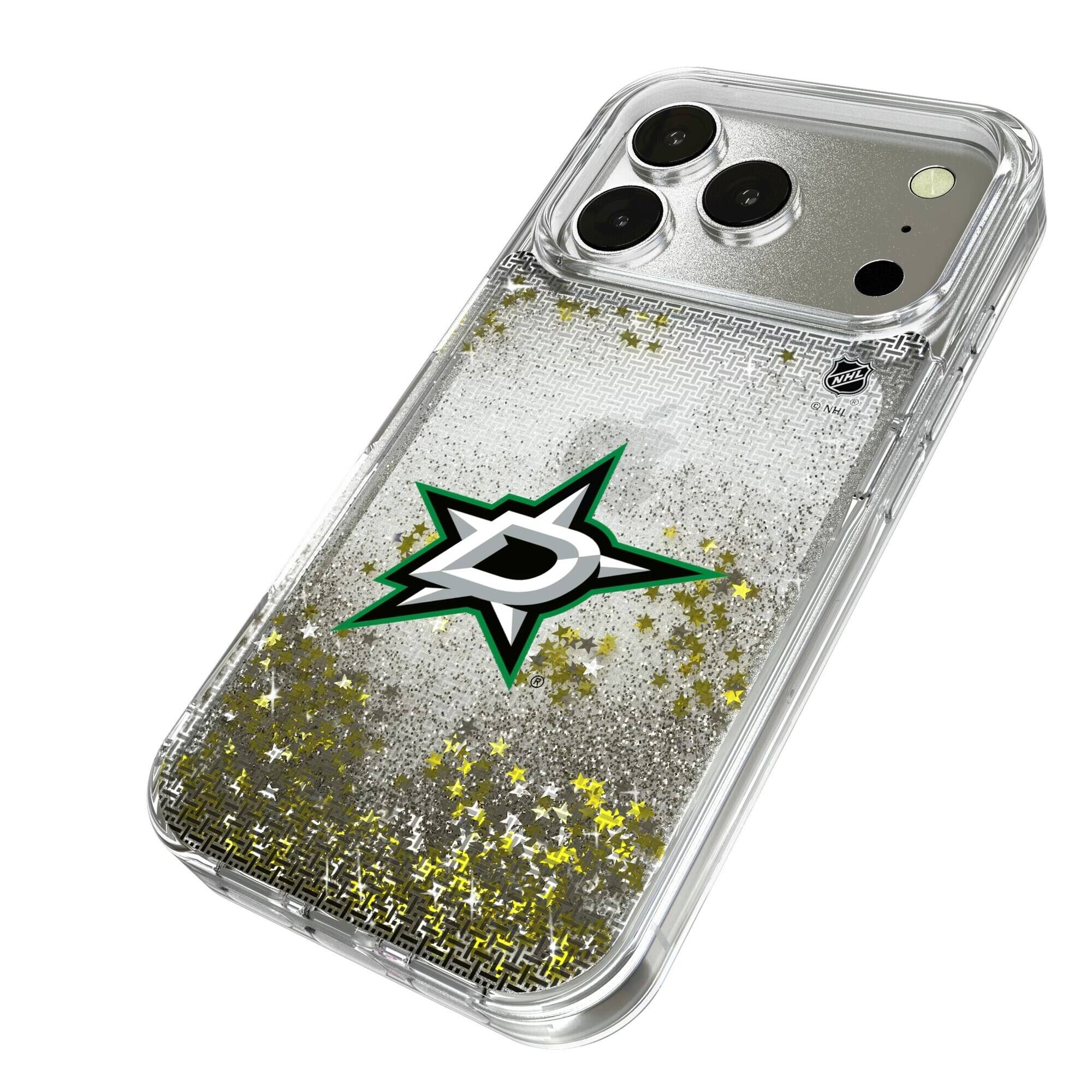 Alt View 1. Keyscaper - Dallas Stars Linen Logo iPhone Glitter Case - 13 - Multicolor.
